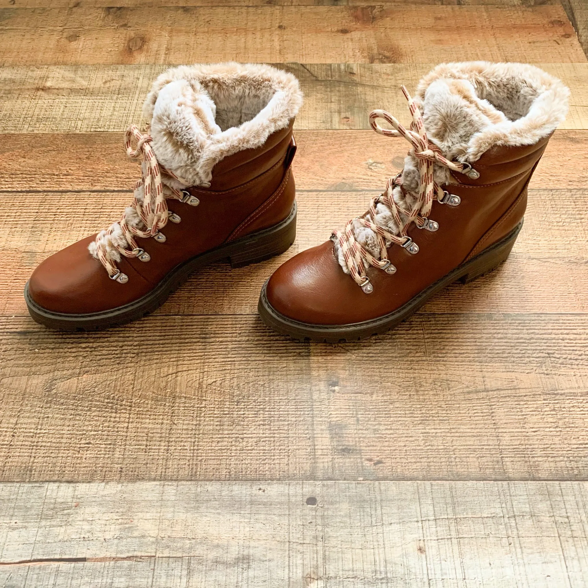 A New Day Cognac Fur Boots NWT- Size 8.5