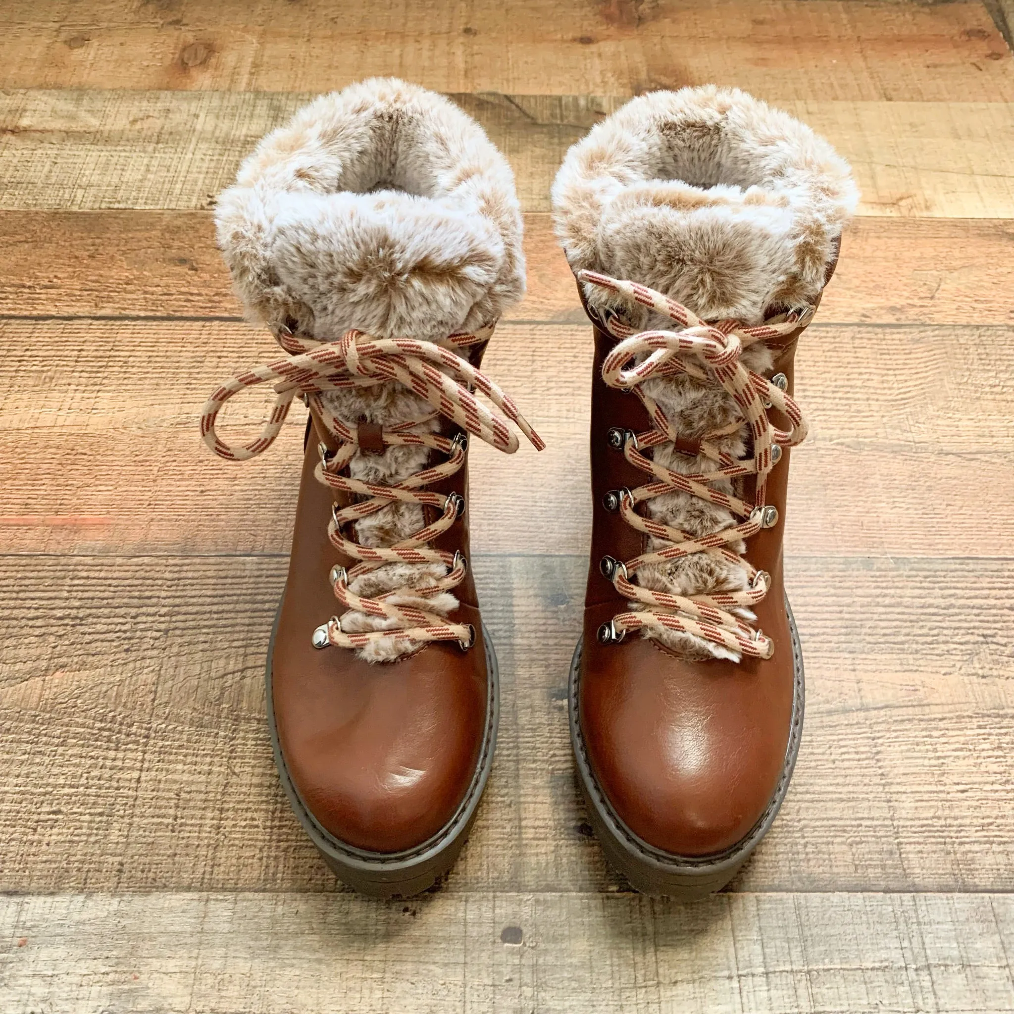 A New Day Cognac Fur Boots NWT- Size 8.5