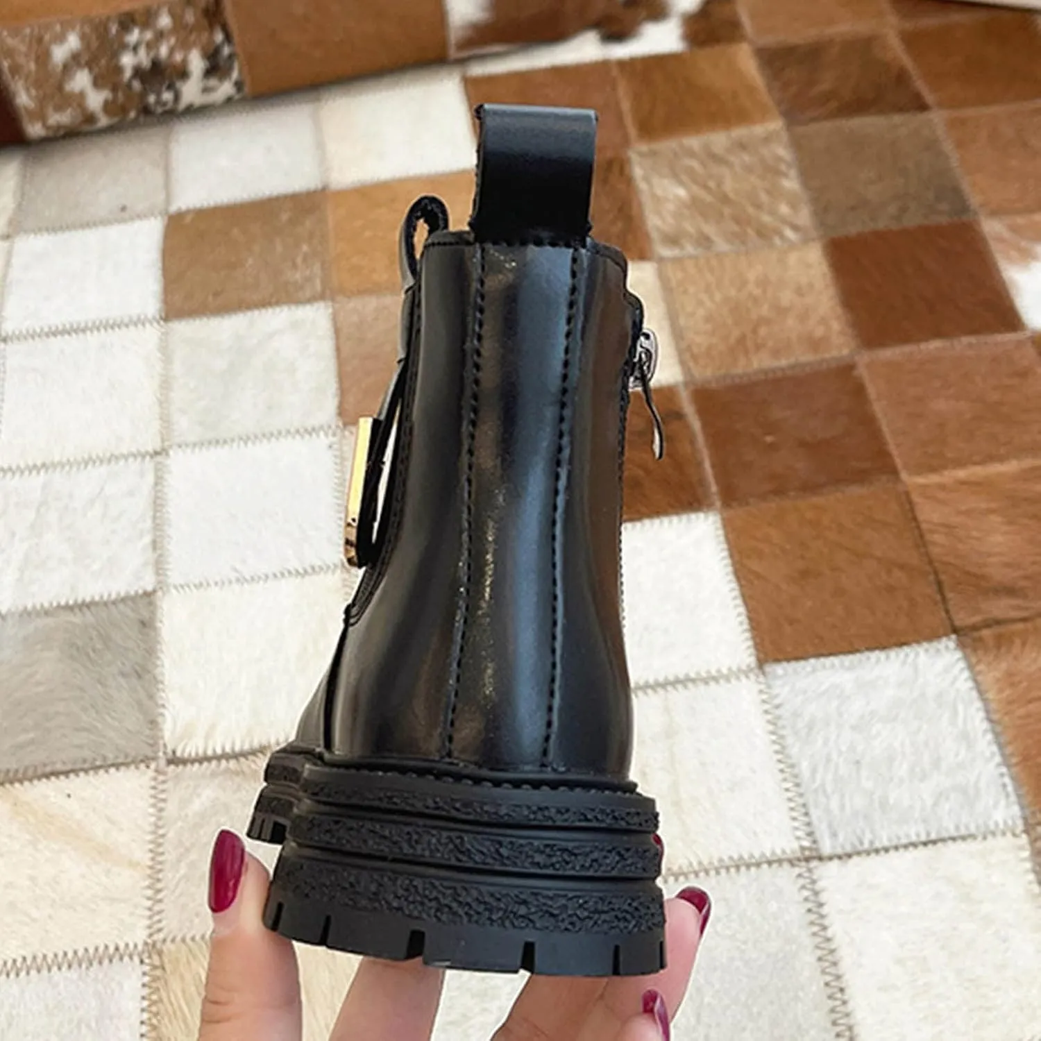 Autumn And Winter Children Boots Girls Ankle Boots Thick Bottom Non Slip Upper Side Zipper Solid Boots for