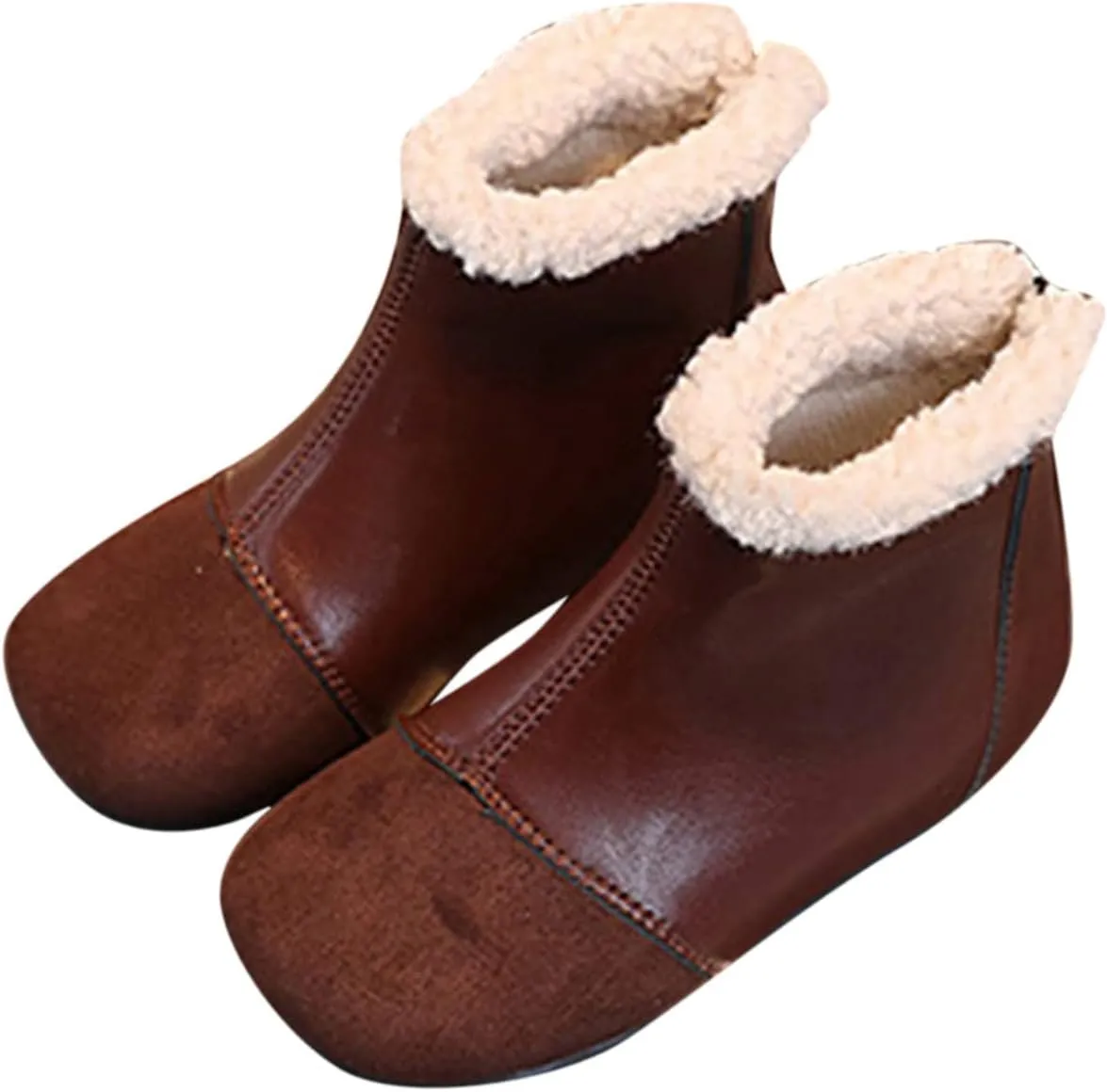 Baby Christmas Boots Fashion Winter Children Boots Boys And Girls Ankle Boots Flat Bottom Flat (Brown, 13 Little Child)