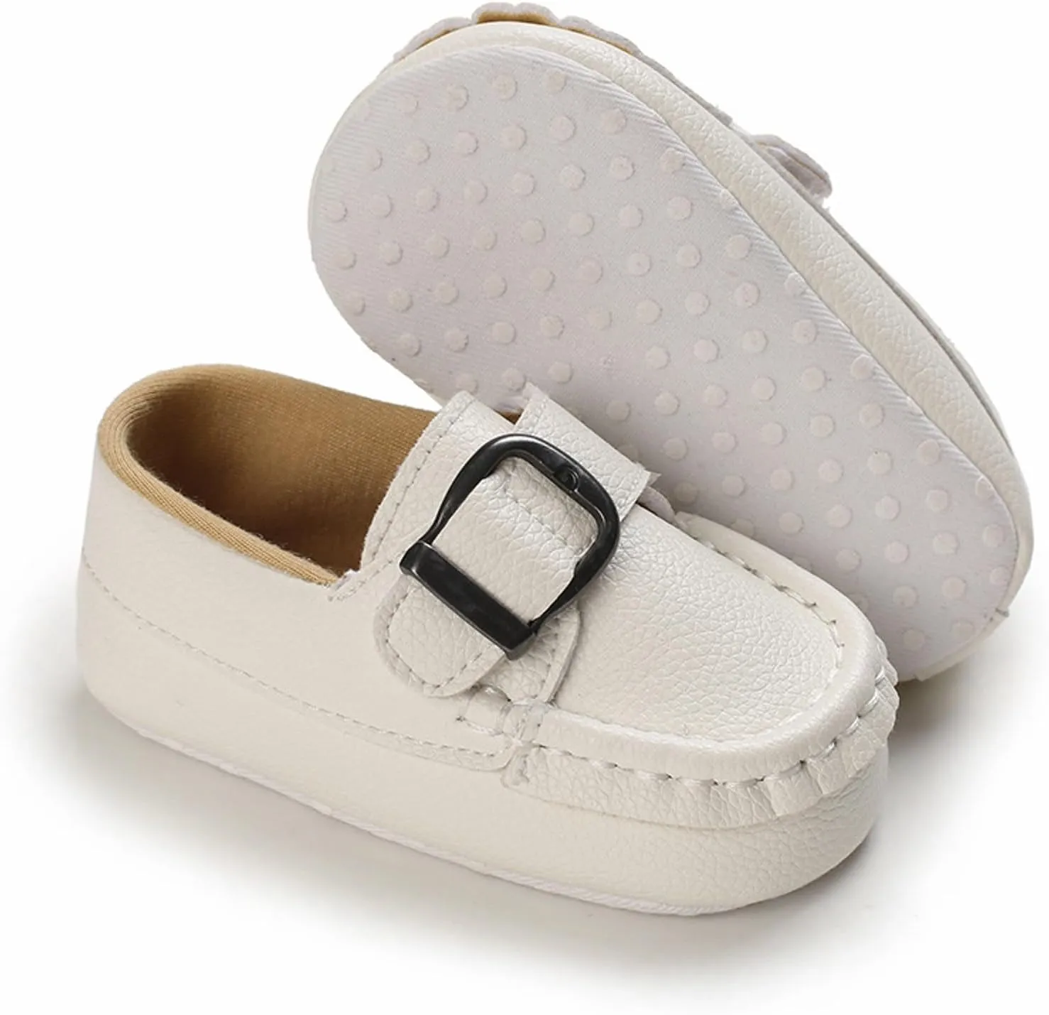 Baby Girls Boys Loafers Prewalker Dress Shoes Infant 𝗢xford PU Leather Soft Sole Anti-Slip Buckle Sneakers