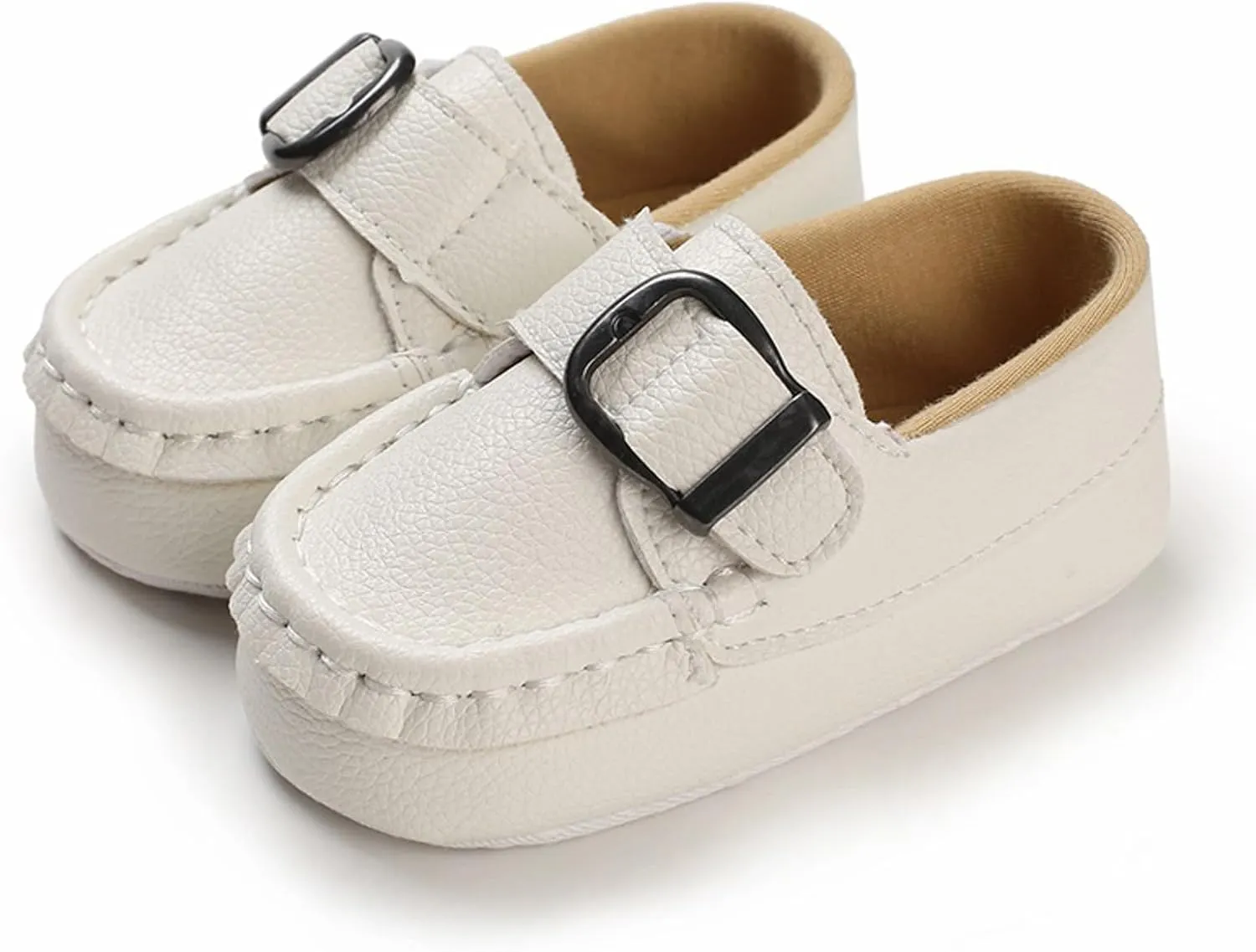 Baby Girls Boys Loafers Prewalker Dress Shoes Infant 𝗢xford PU Leather Soft Sole Anti-Slip Buckle Sneakers