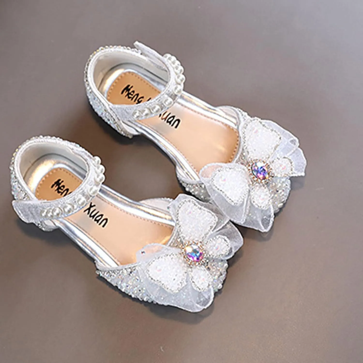 Baby Girls Sparkly Mary Jane Dresses Shoes Bowknot Princess Shoes Dance Performance Shoes Toddler Girls Casual Shoes