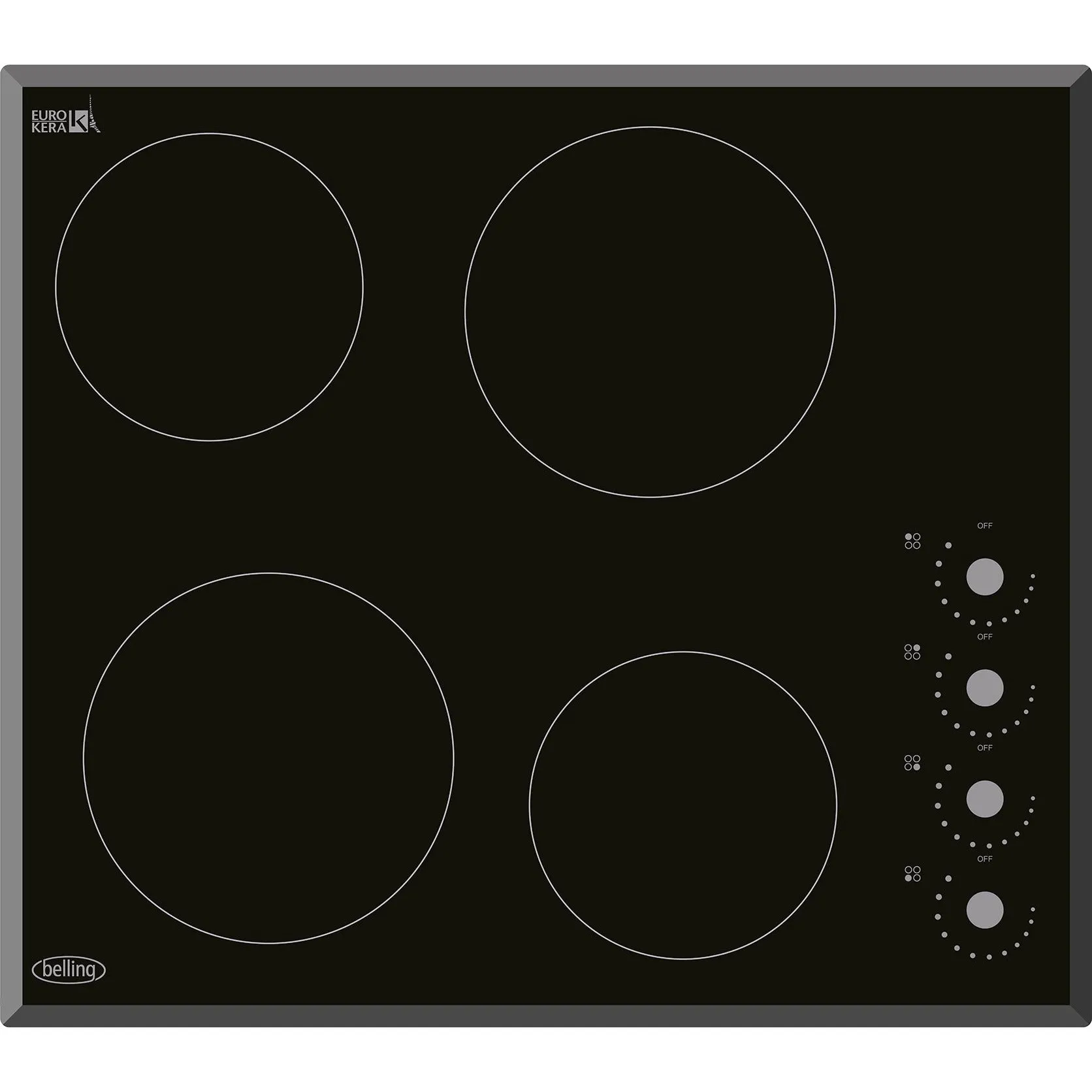 Belling 60CM 4 Zones Built-In Ceramic Hob - Black | BCH60RB
