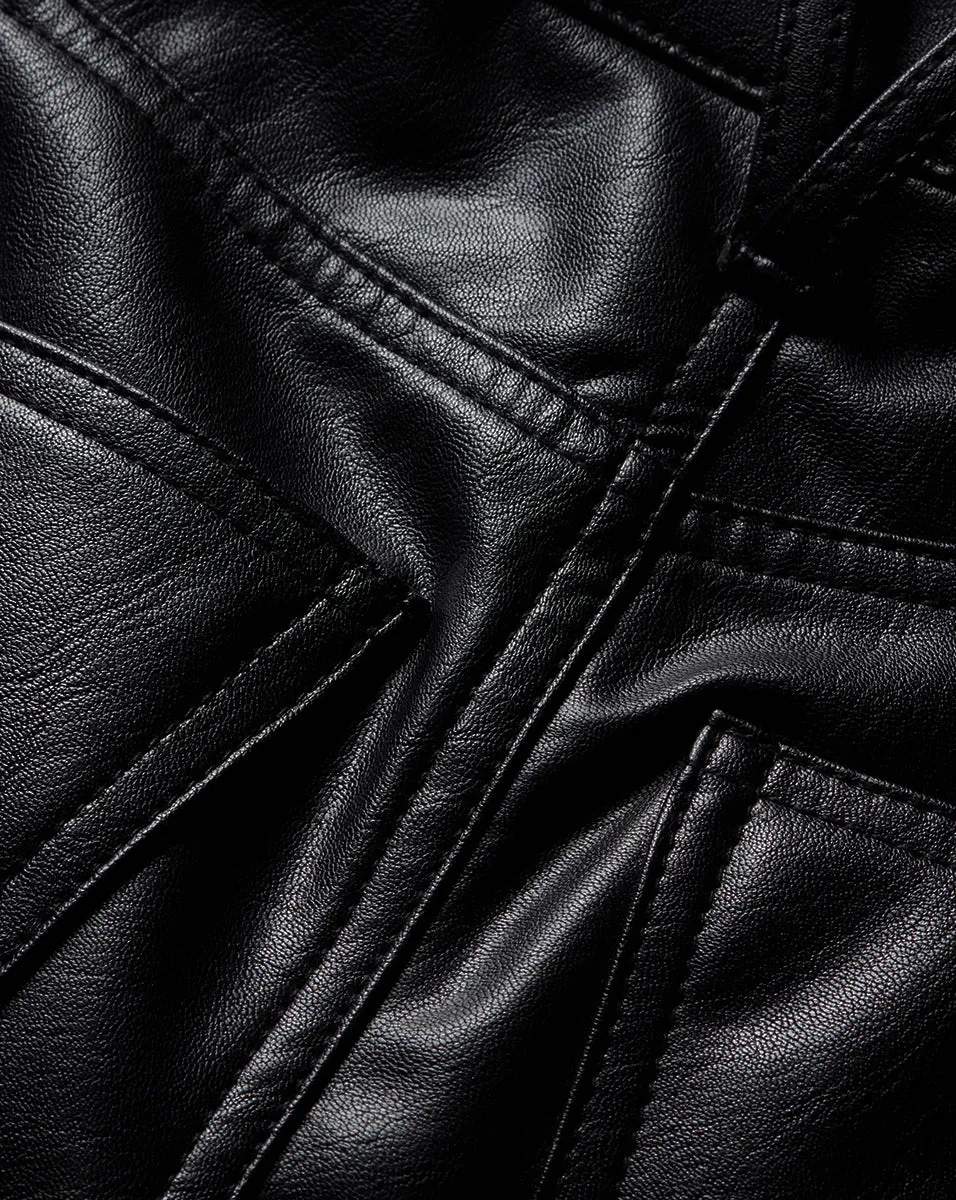 Beverly Vegan Leather Skinny-Flare Pant | Extended