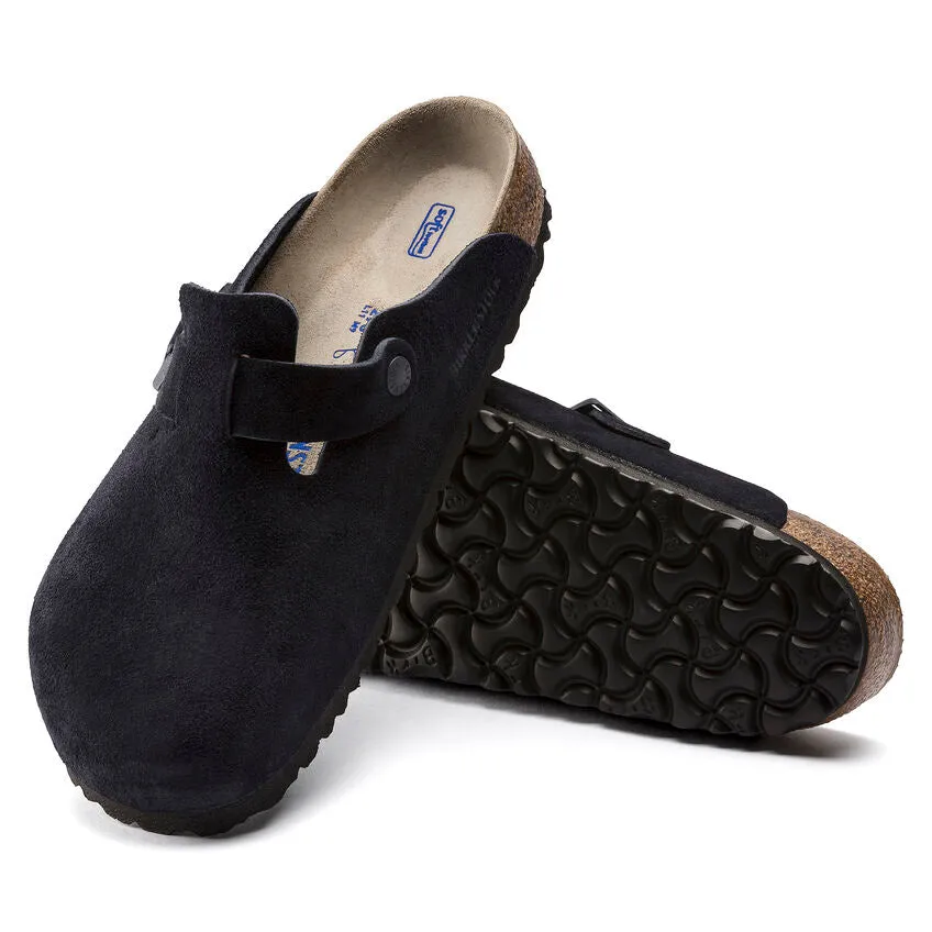 Birkenstock Boston Soft Footbed Suede Leather  - Midnight