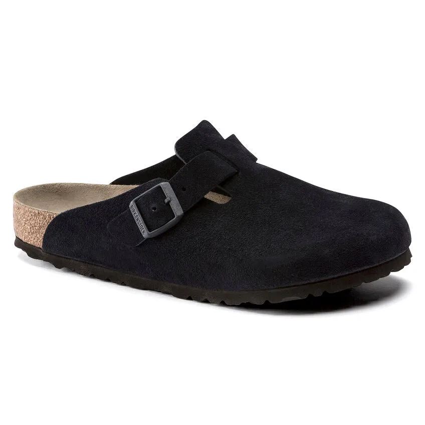 Birkenstock Boston Soft Footbed Suede Leather  - Midnight