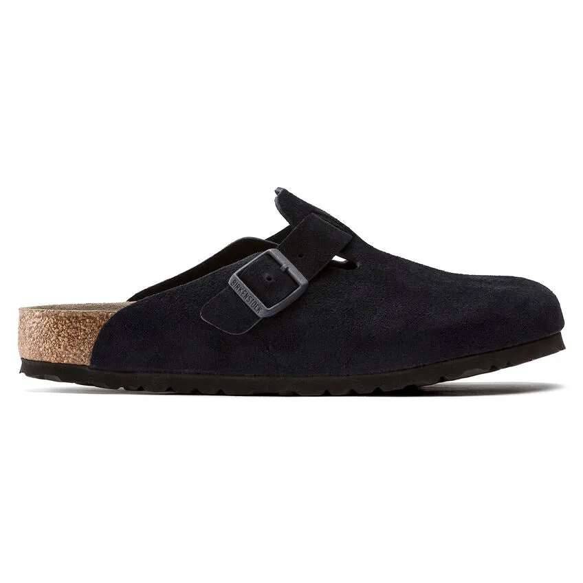 Birkenstock Boston Soft Footbed Suede Leather  - Midnight