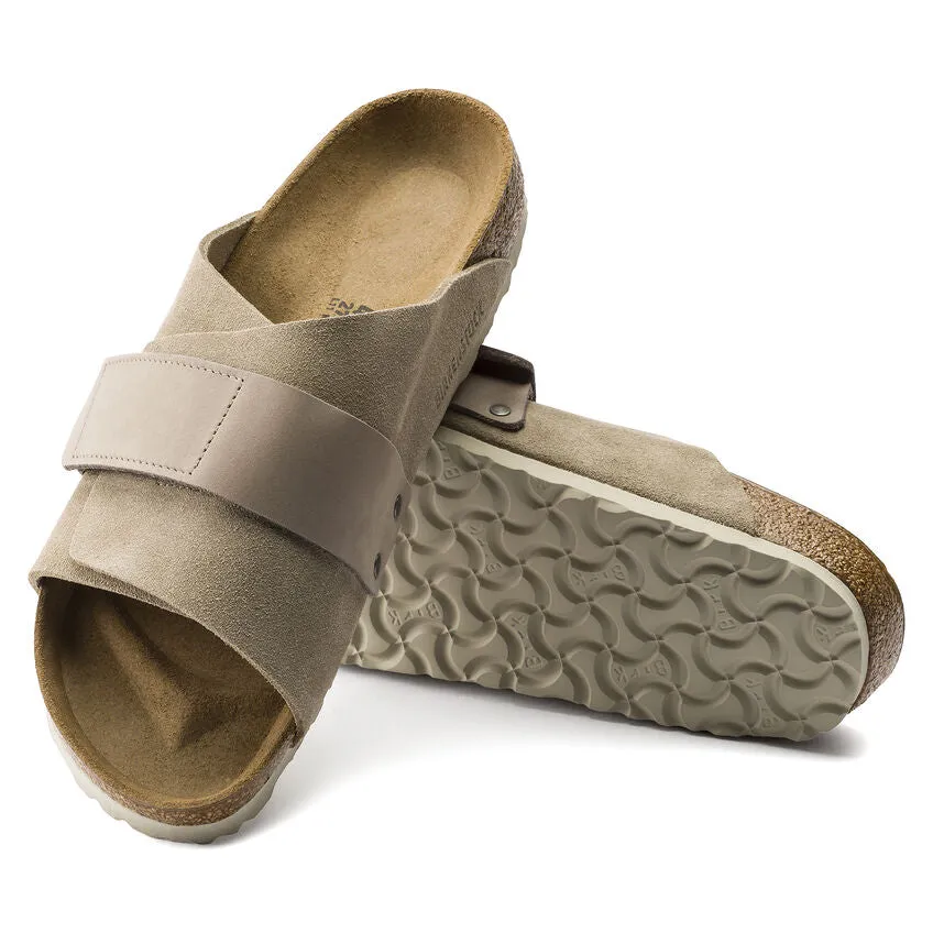 Birkenstock Taupe Kyoto Nubuck Leather Suede Leather
