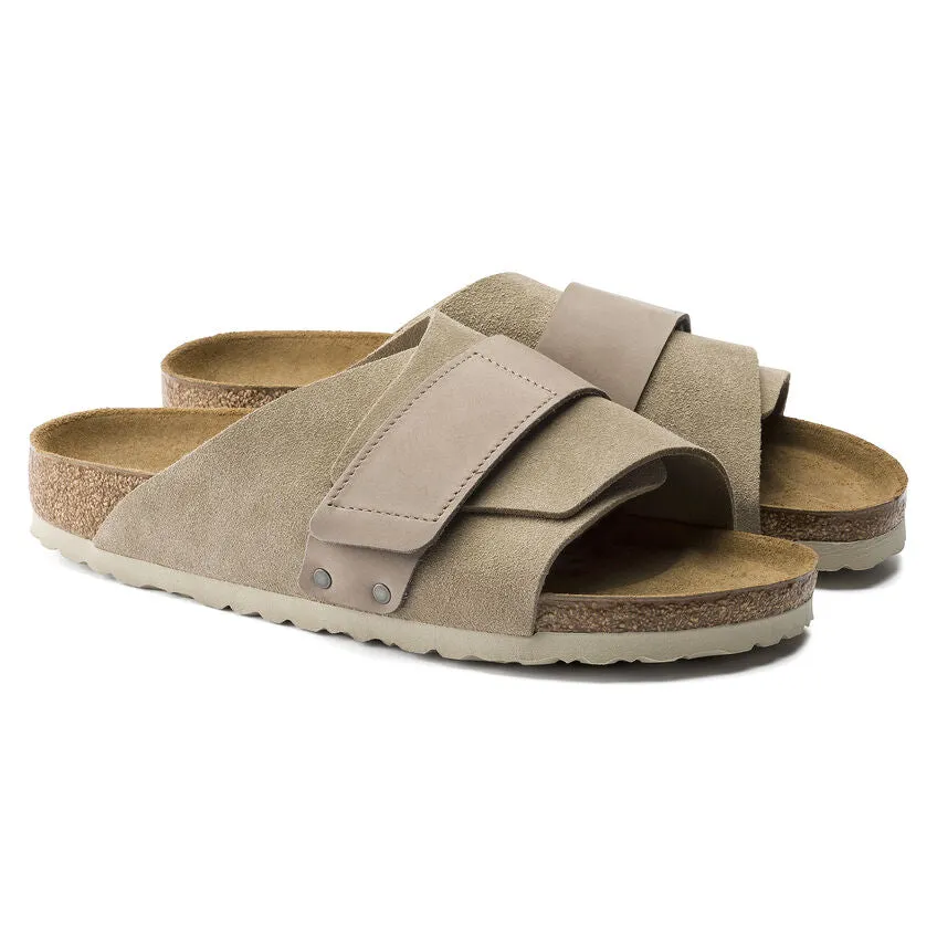 Birkenstock Taupe Kyoto Nubuck Leather Suede Leather