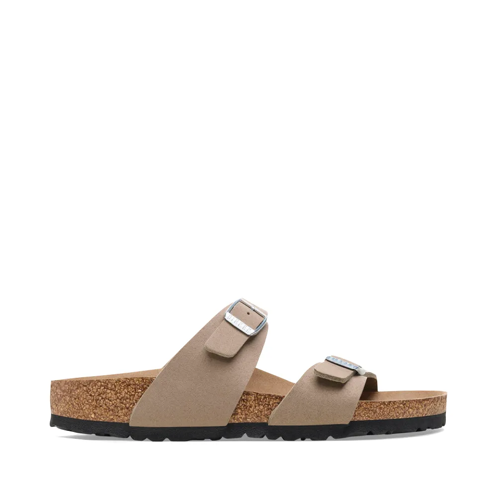 Birkenstock Women's Sydney Vegan Slide Sandal in Gray Taupe