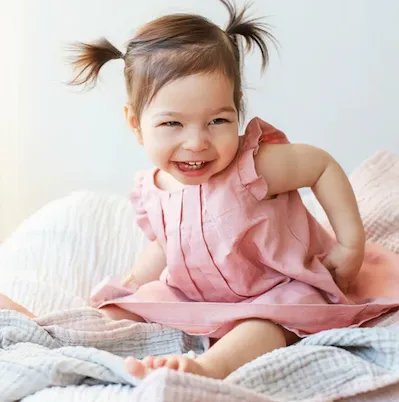Box Pleat Linen Dress - Pink
