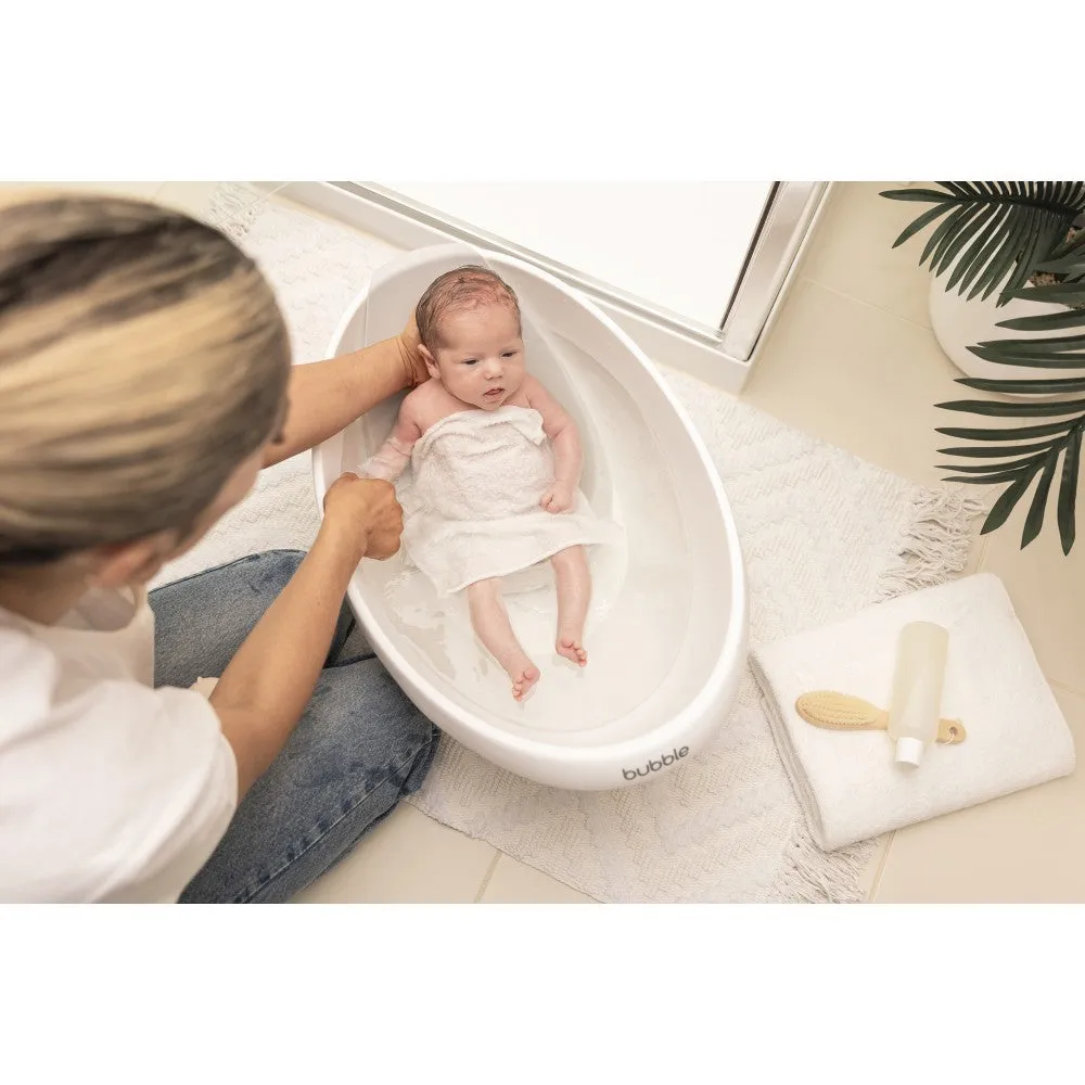 Bubble Baby Bath with Bath Seat - White