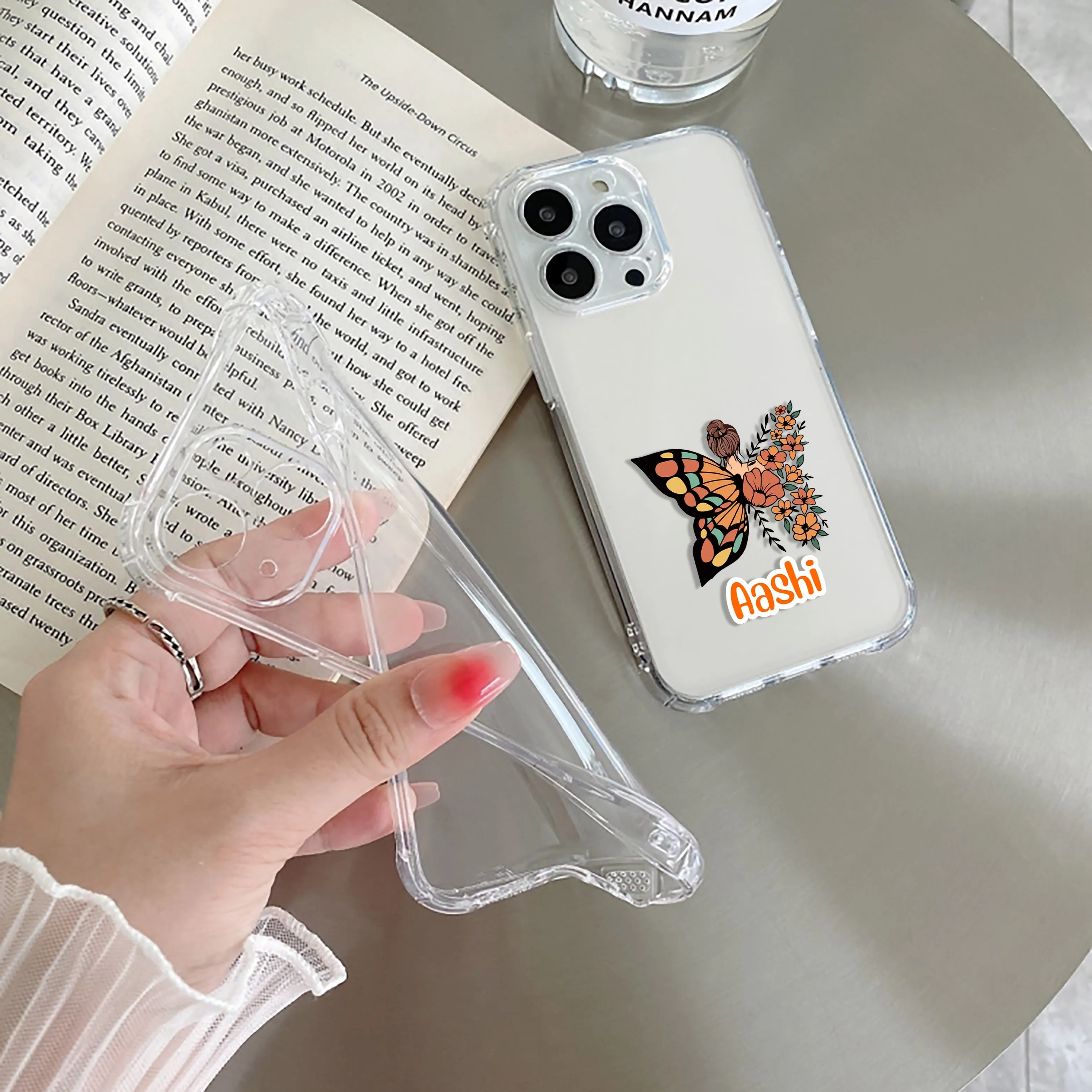 Butterfly Customize Transparent Silicon Case For iPhone