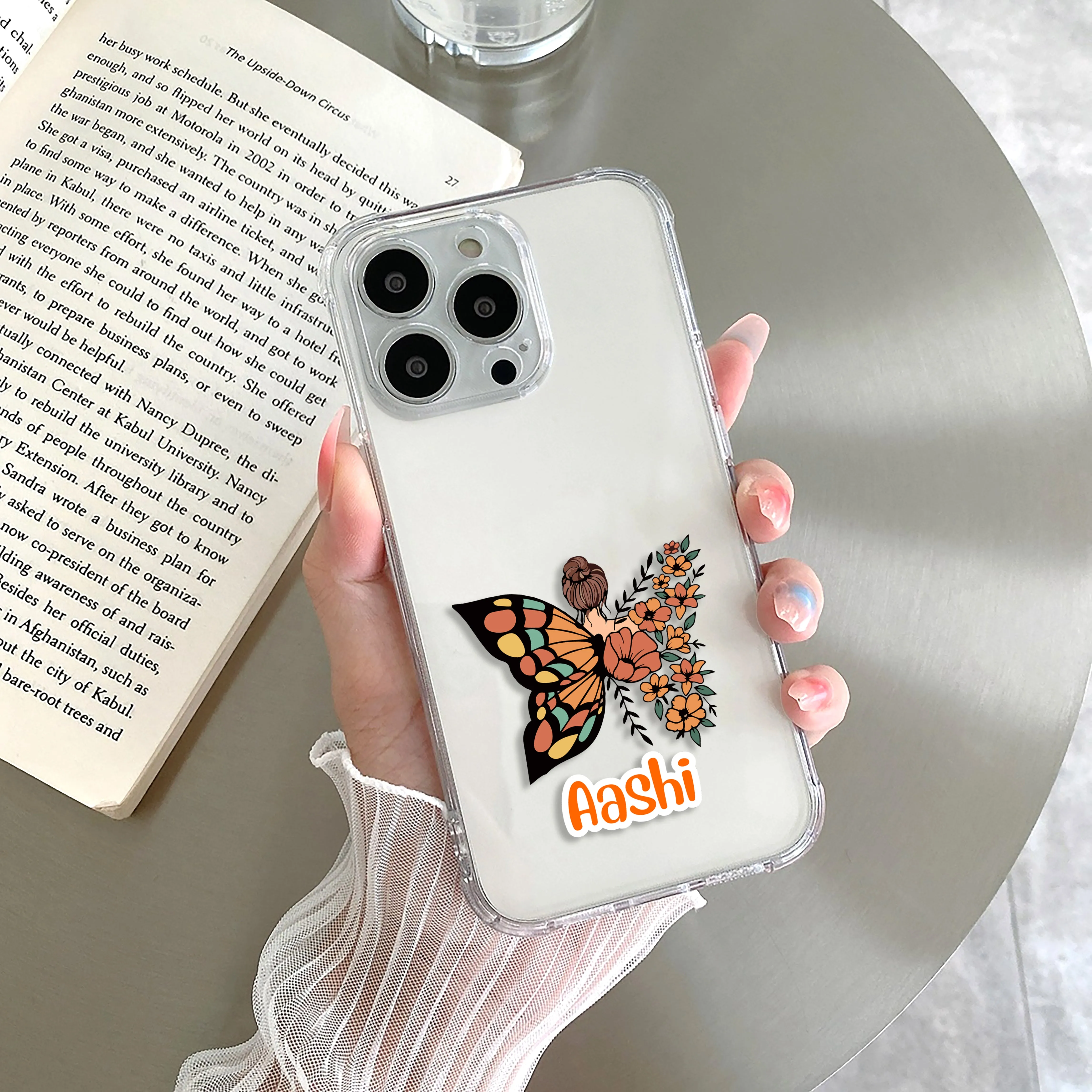 Butterfly Customize Transparent Silicon Case For iPhone