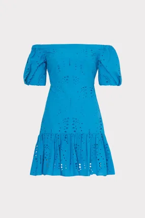 Butterfly Eyelet Off The Shoulder Dress