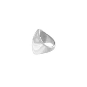Courage Waterproof Chunky Oval Statement Ring Silver Plating