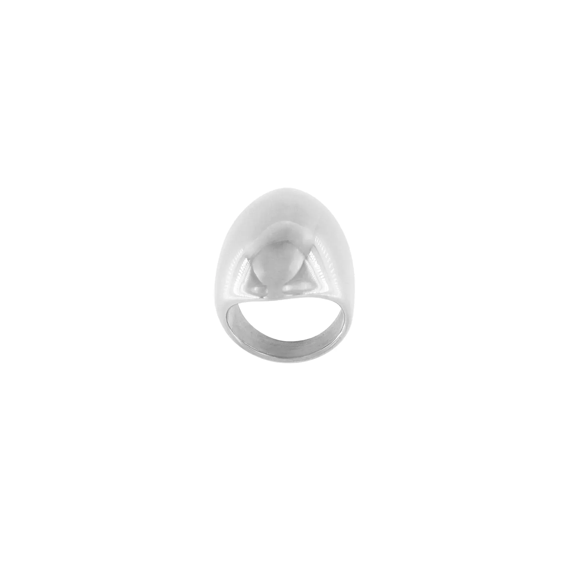Courage Waterproof Chunky Oval Statement Ring Silver Plating