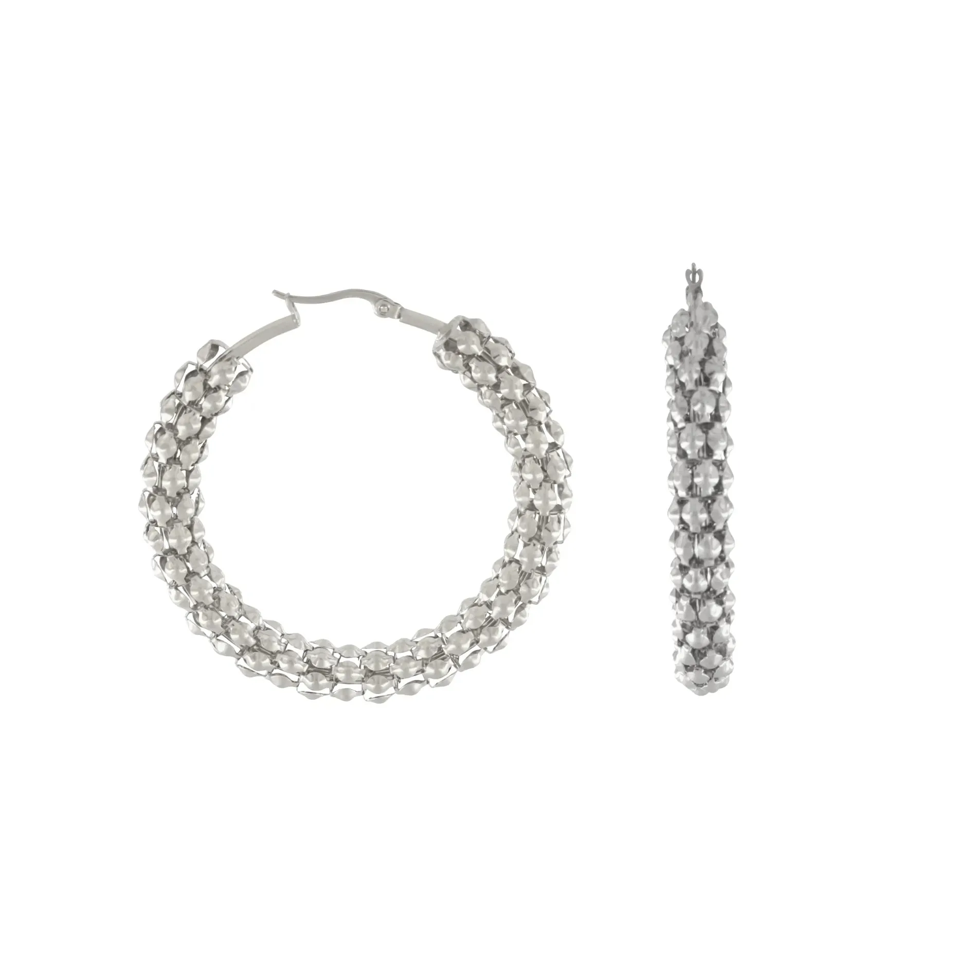 Courage Waterproof Mesh Statement Earring Silver Plating