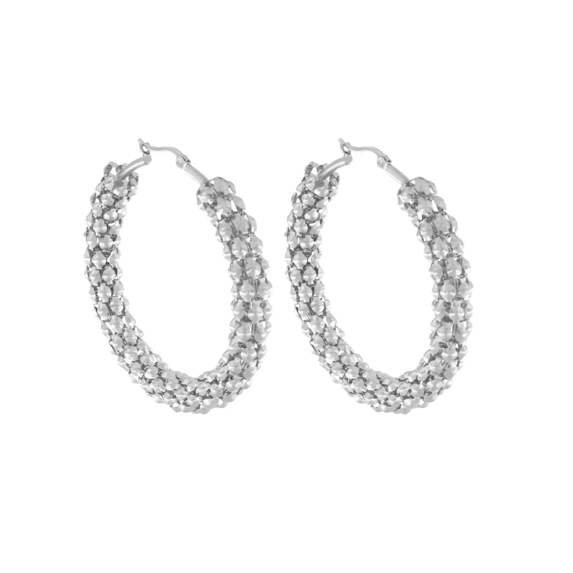 Courage Waterproof Mesh Statement Earring Silver Plating
