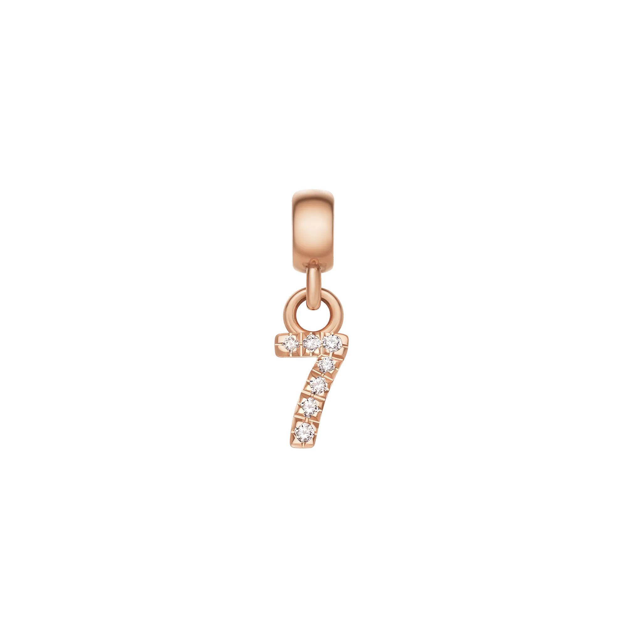Crystal Number Charm Rose Gold