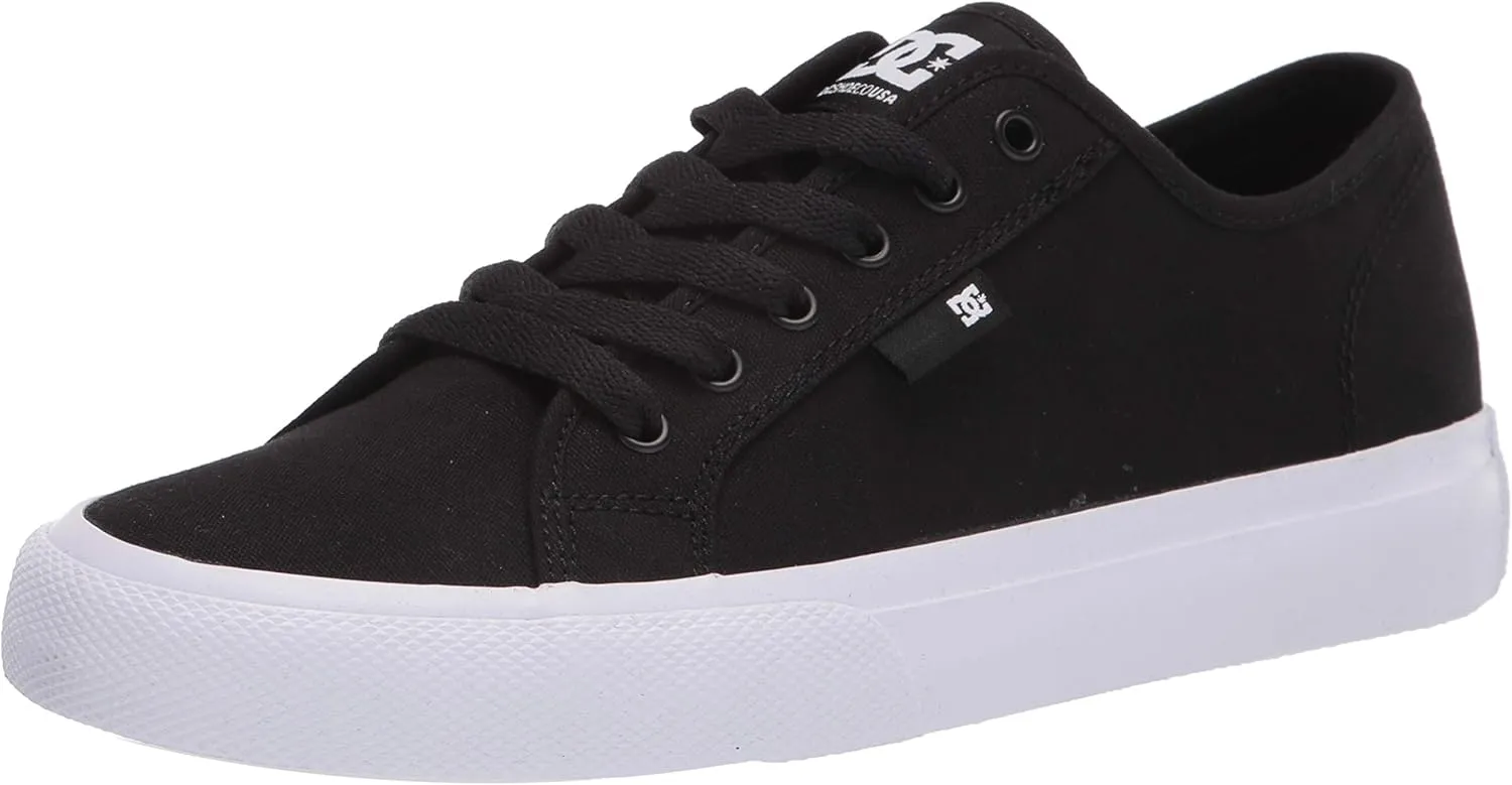 DC mens Manual Skate Shoe, Black/White, 5 US