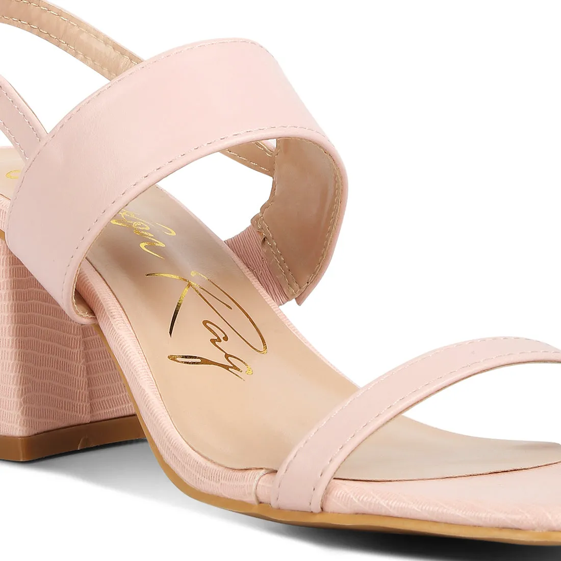 Elasticated Gussets Block Heel Sandals