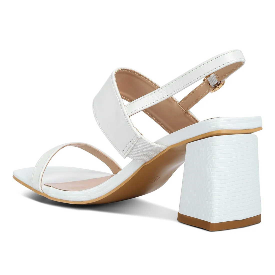 Elasticated Gussets Block Heel Sandals