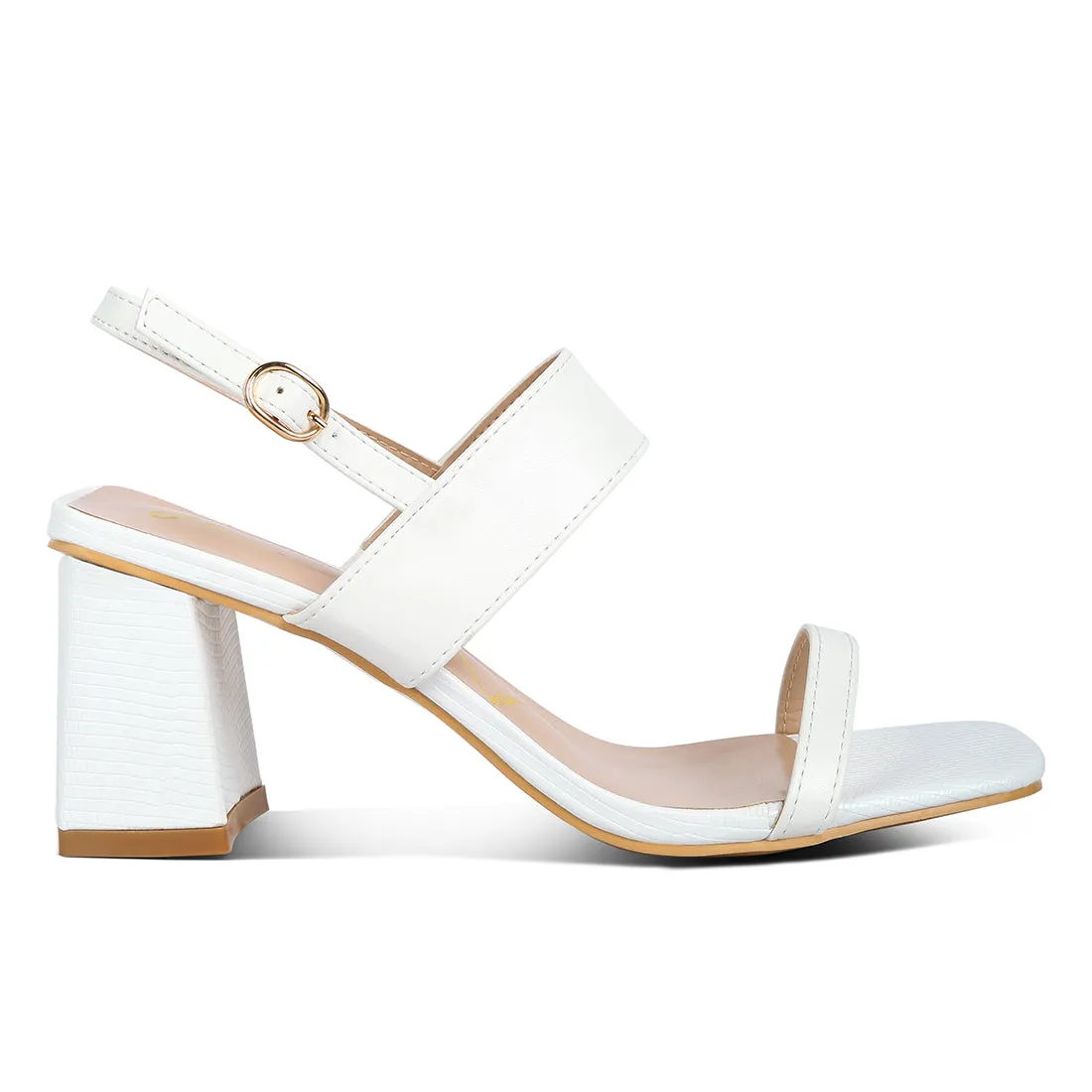 Elasticated Gussets Block Heel Sandals
