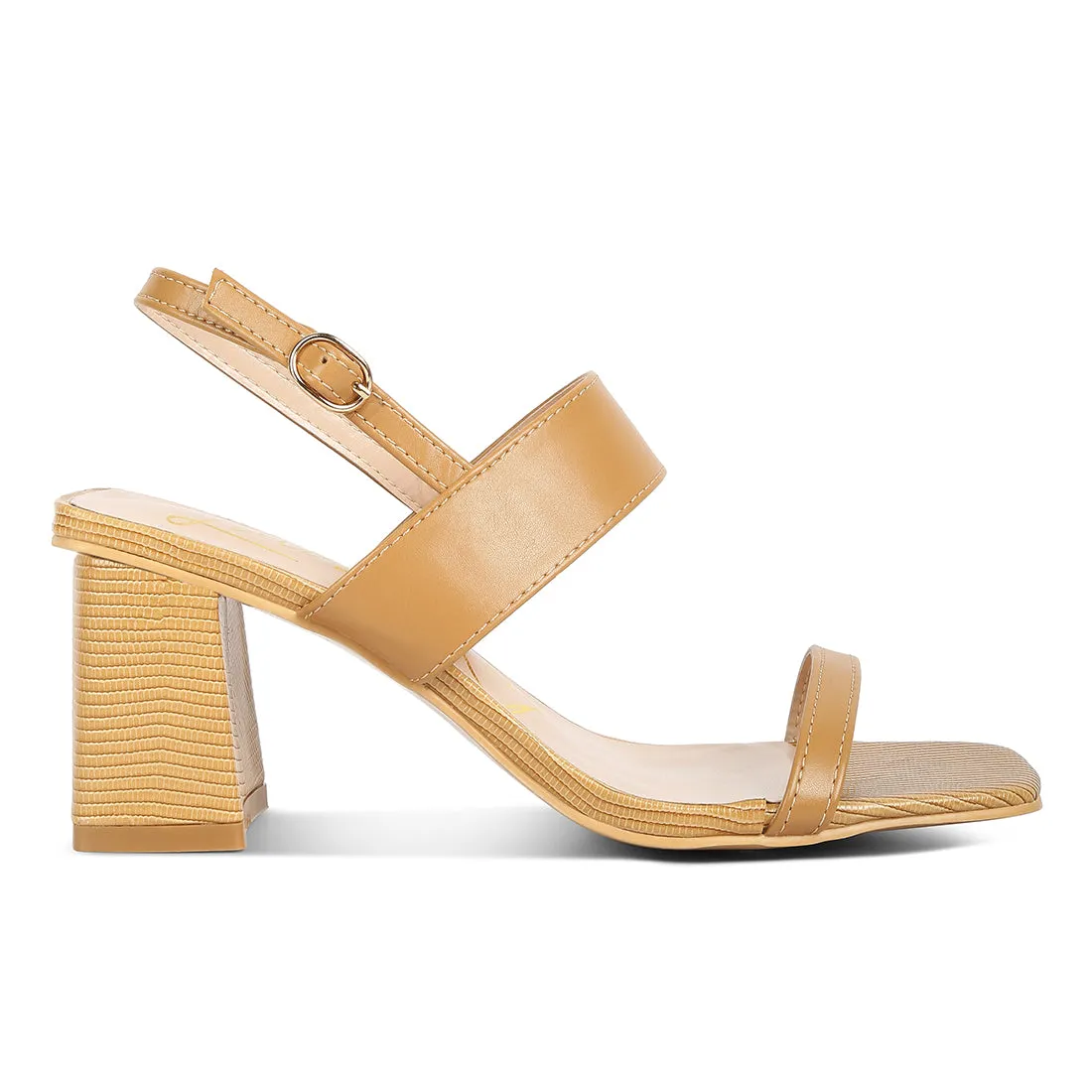 Elasticated Gussets Block Heel Sandals