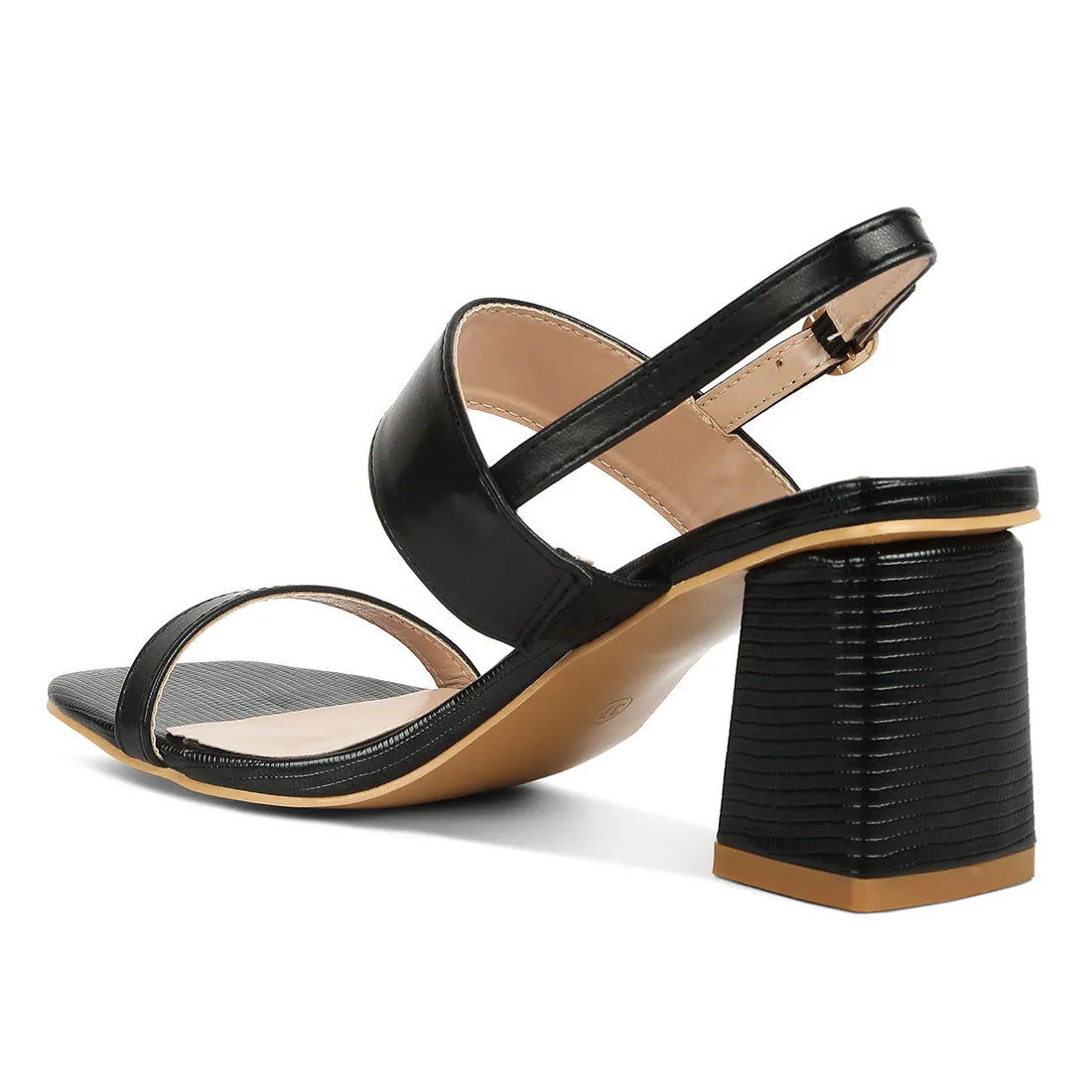 Elasticated Gussets Block Heel Sandals