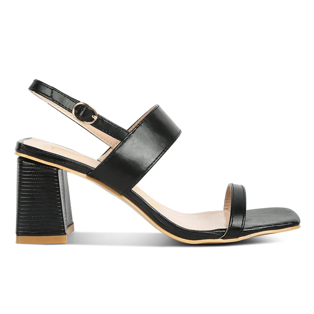 Elasticated Gussets Block Heel Sandals