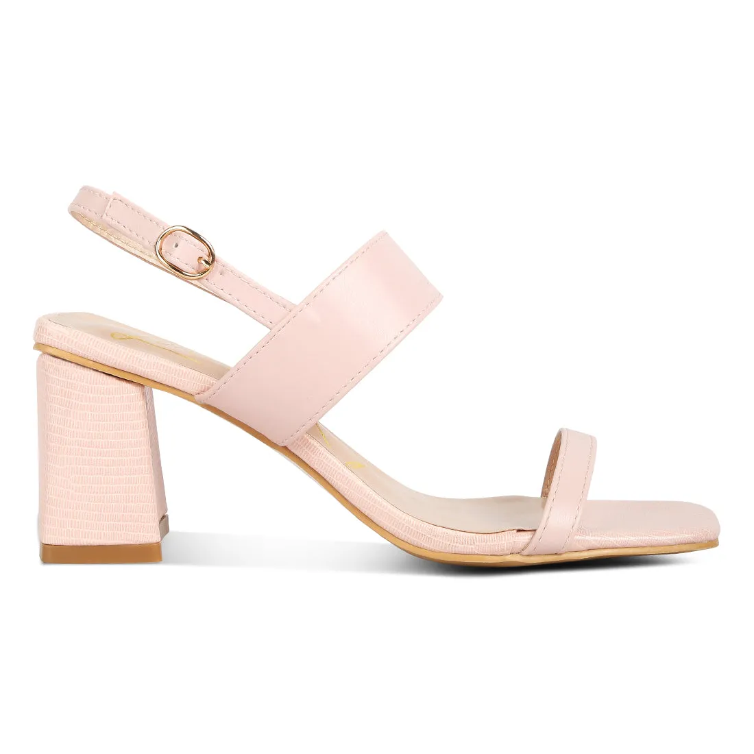 Elasticated Gussets Block Heel Sandals