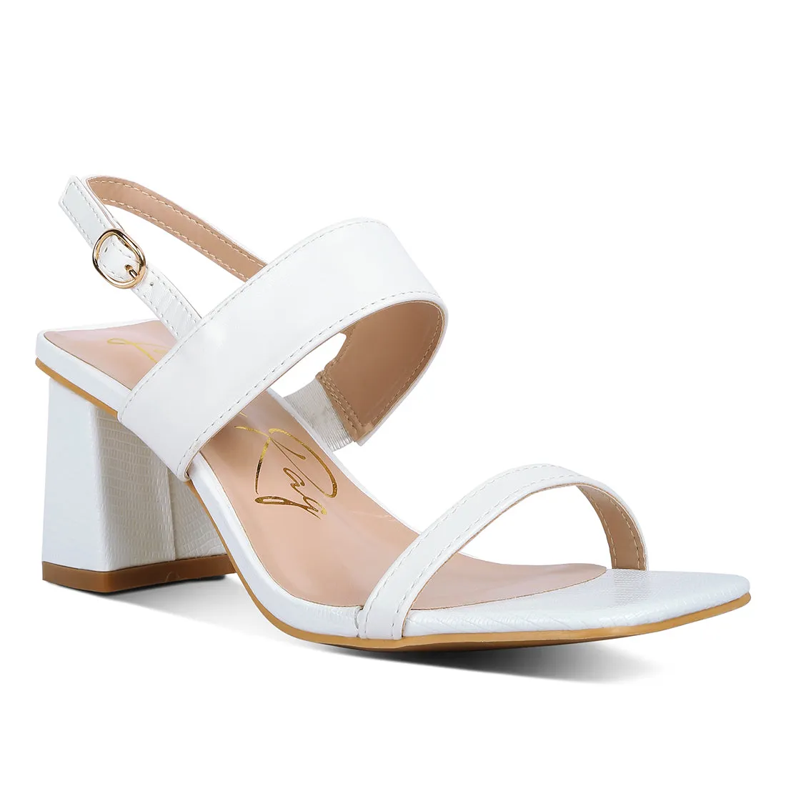 Elasticated Gussets Block Heel Sandals