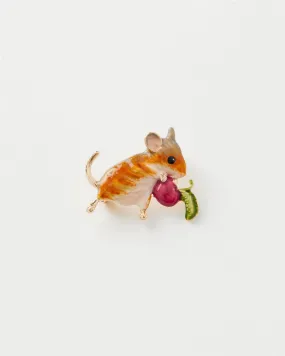 Enamel Vole Brooch
