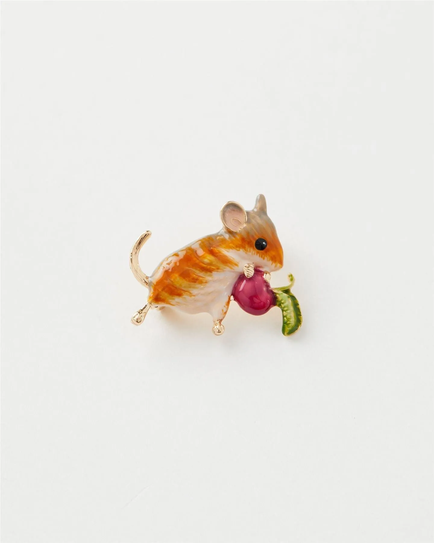Enamel Vole Brooch