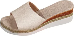 Espadrilles Femme, Slip On Women Wedge Sandals Espadrille Bohemia Slides Casual Dressy Summer Beach Shoes
