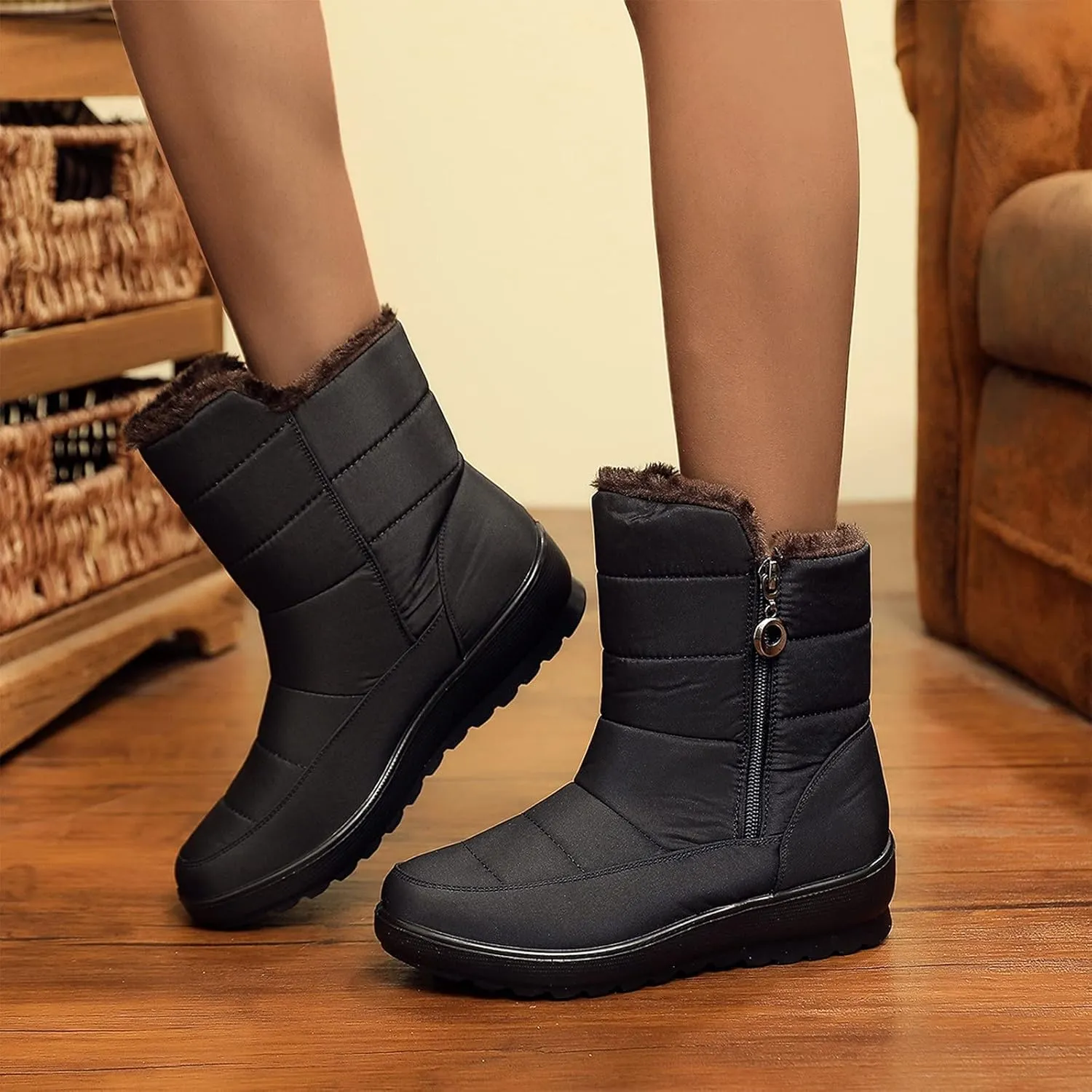 Extra Wide Width Women's Snow Boots Snow Boots Women Wide Width Women Winter Boots Non Slip Boots for Walking on Snow and Ice Women Waterproof Womens Boots