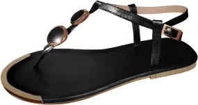Flip Flops for Women, Summer Open Strap Shoes Toe Buckle Casual Beach Flat Sandals for Woman