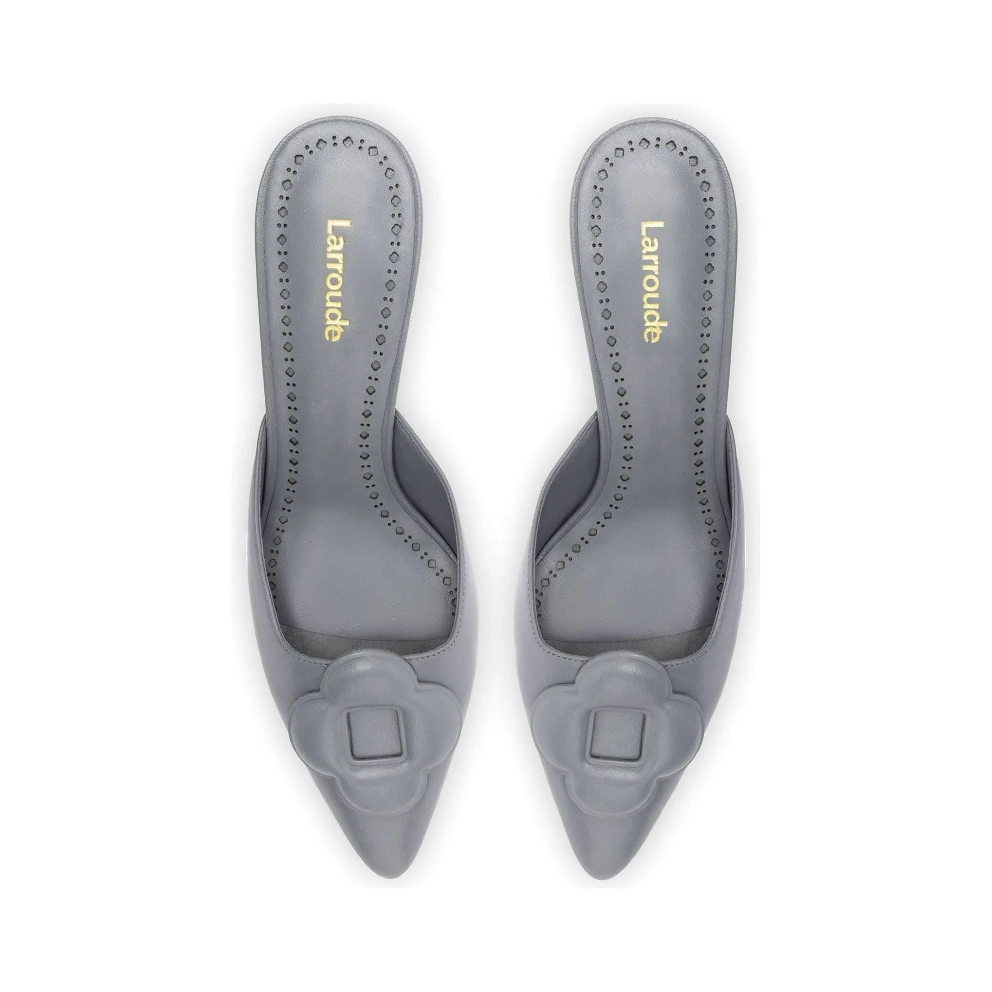 Flora Pump In Titanium Leather