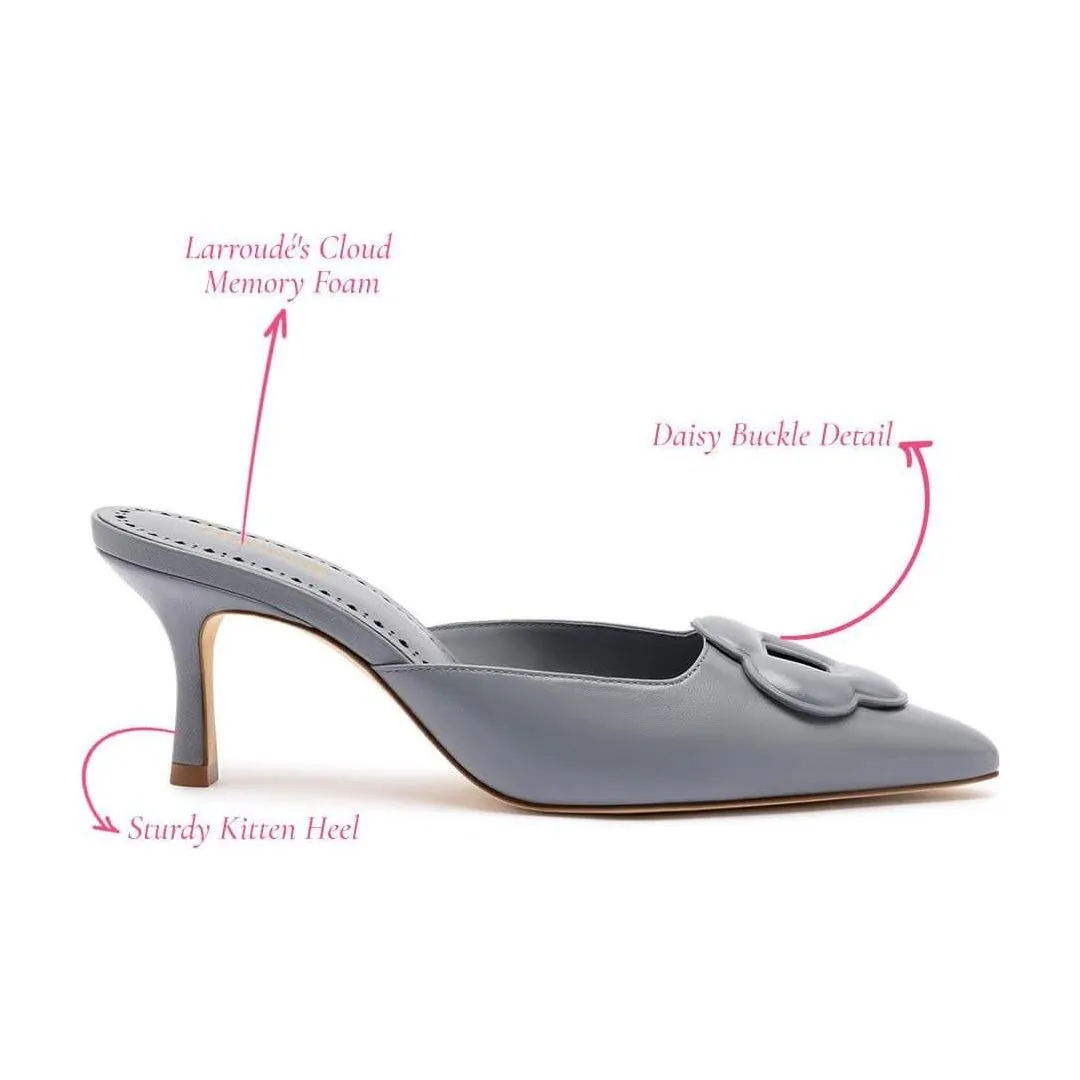 Flora Pump In Titanium Leather