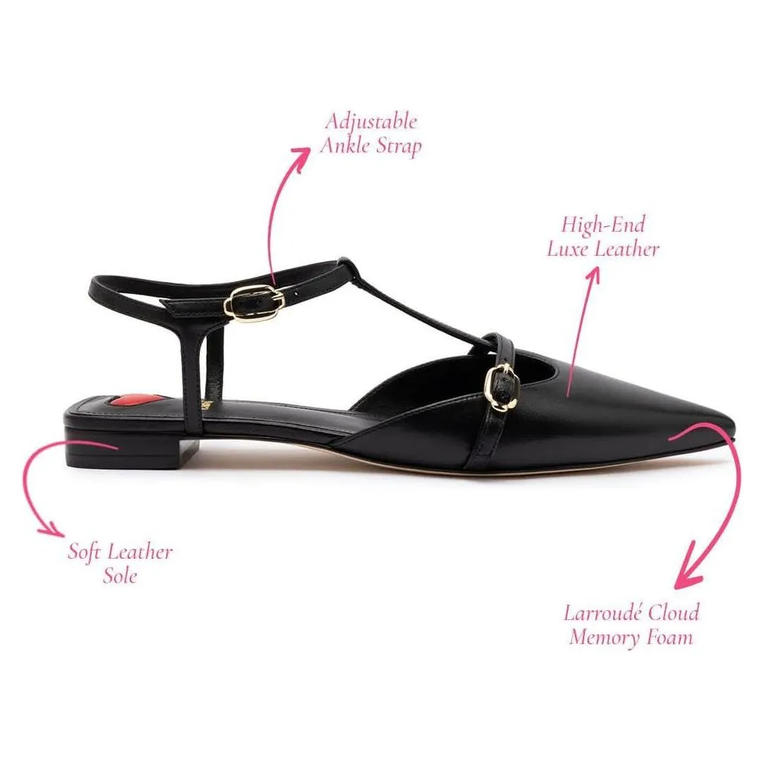 Grace Flat In Black Leather