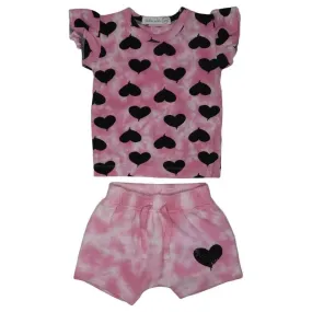 graffiti heart tee & short