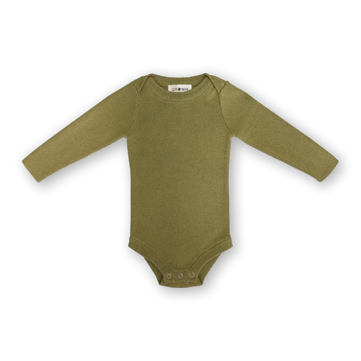 Grown - Organic Ribbed Essential Bodysuit - Sage