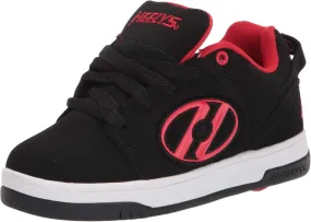 HEELYS Girls Voyager Tennis Shoe, Black/Red, 7 Big Kid