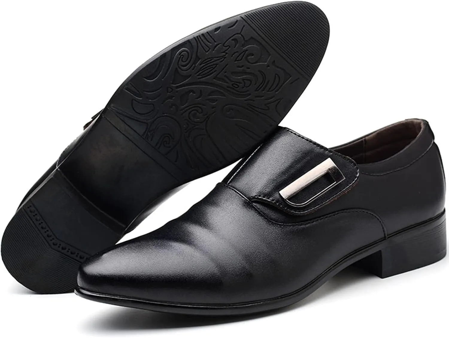HINDOLA Men's Oxford Dress Leather Shoes Anti-Slip Breathable Business Shoes Commuting Classic Wedding Shoes