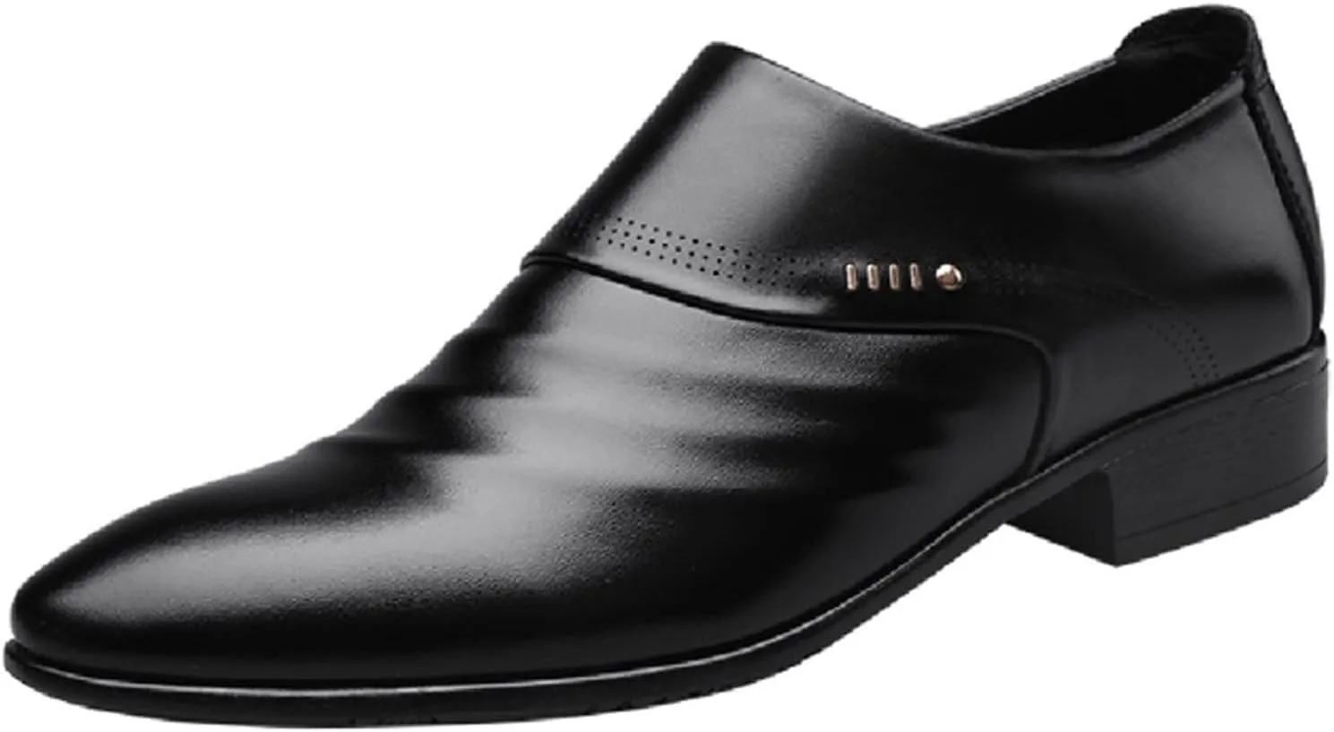 HINDOLA Men's Oxford Dress Shoes Anti-Slip Leather Business Shoes Casual Commuting Breathable Classic Shoes