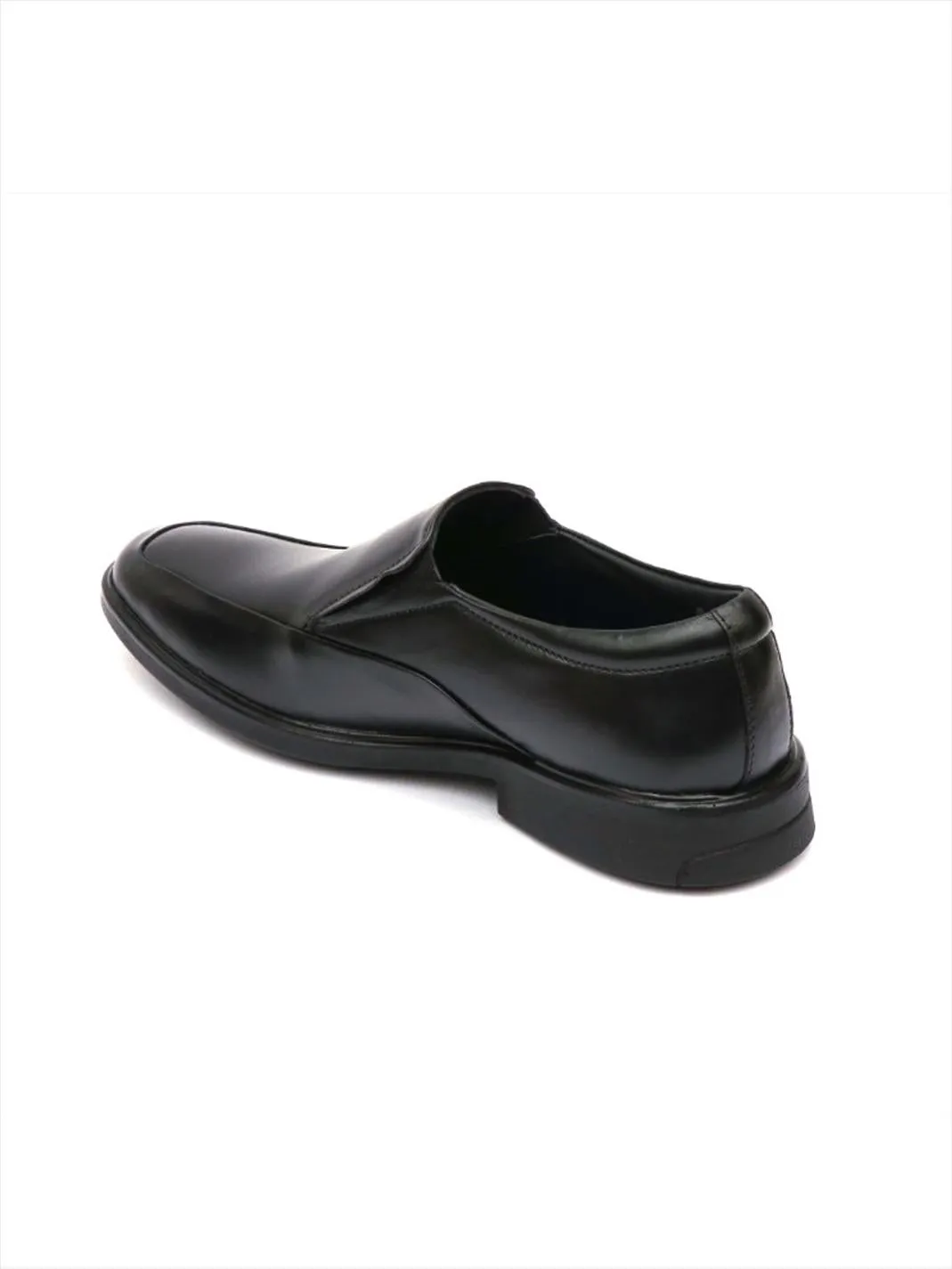 Hitz Men's Black Leather Formal Slip On shoes