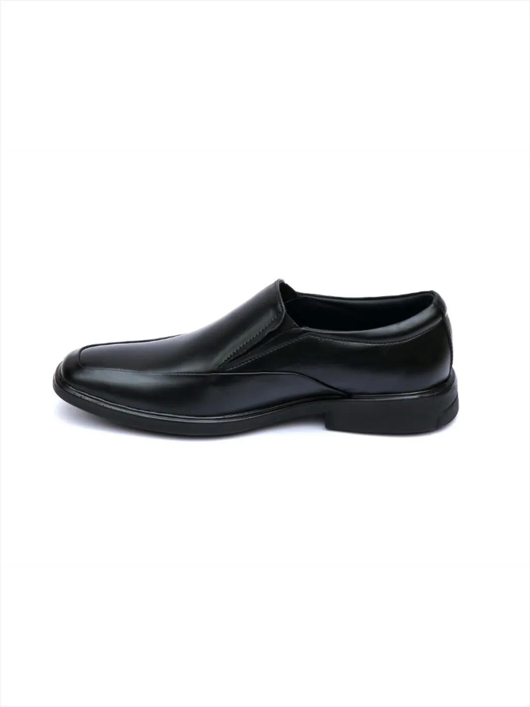 Hitz Men's Black Leather Formal Slip On shoes