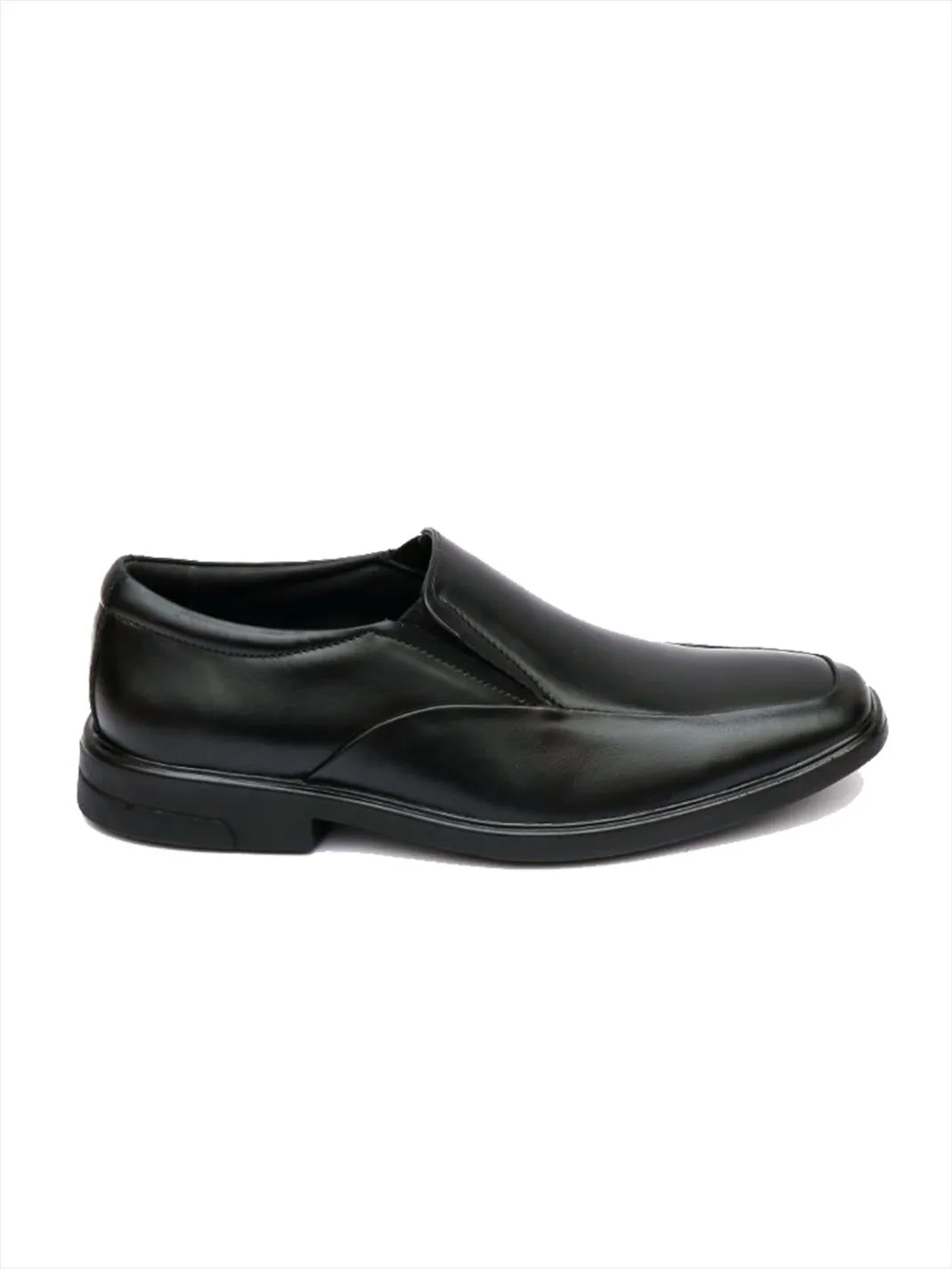 Hitz Men's Black Leather Formal Slip On shoes